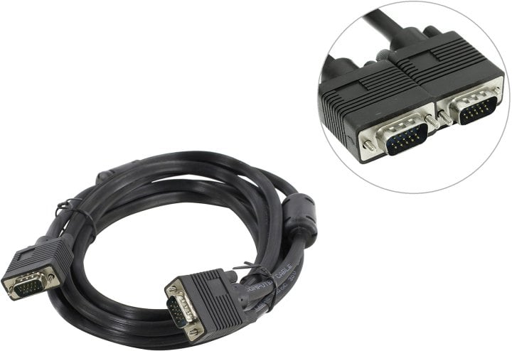 Кабель 5bites APC-133-030, VGA HD15M/HD15M, 3м, ферритовые кольца