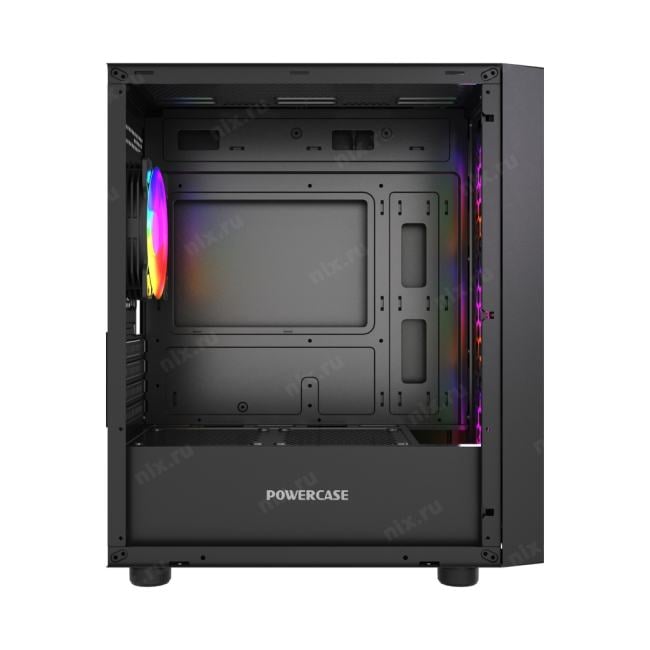 CMMEM19B-A4 Корпус Powercase Mistral Micro EM19, Tempered Glass, 4x120mm ARGB PWM  fan, чёрный, mATX