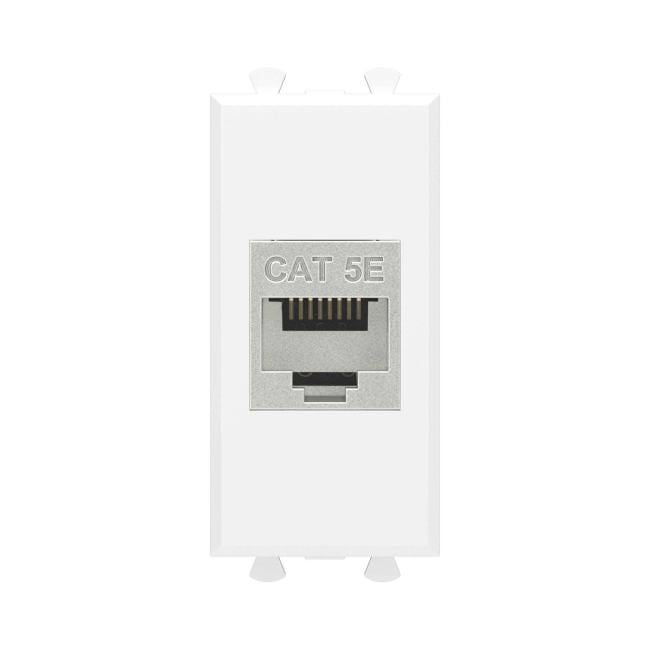 Розетка компьютерная DKC 4400761 RJ-45 без шторки модульная, кат.5е экранированная, "Белое облако", 1  модуль,  "Avanti"
