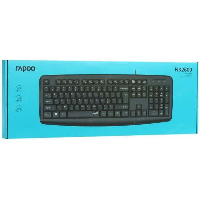RAPOO NK2600 RAPOO Проводная компьютерная клавиатур NK2600,  цвет - черный