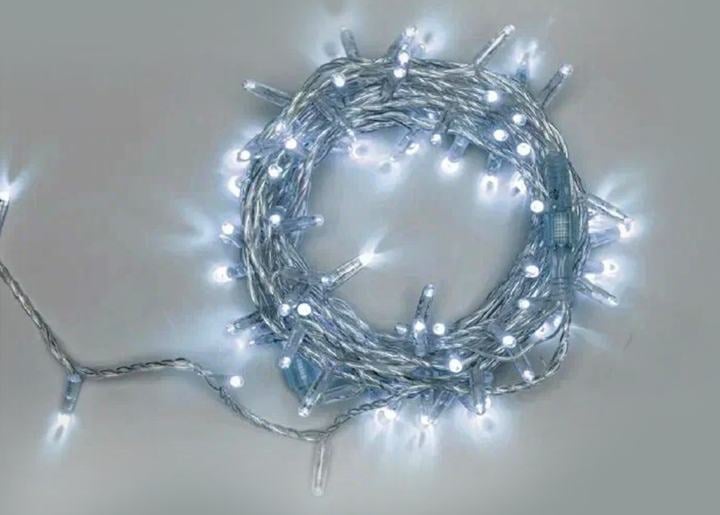 Гирлянда светодиодная "Нить" 10м 100LED бел. 4Вт 24В IP65 эффект мерцания провод ПВХ прозр. Neon-Night 305-255