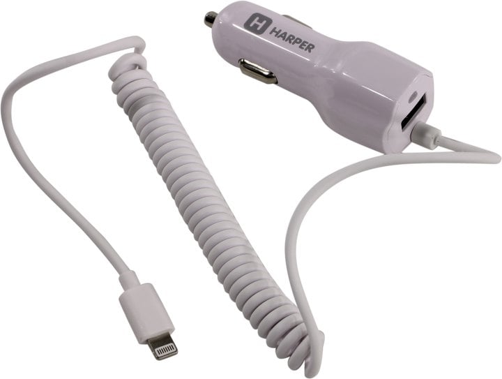 Автомобильное ЗУ Harper CCH-3115 White, 10.5 Вт, USB, Lightning