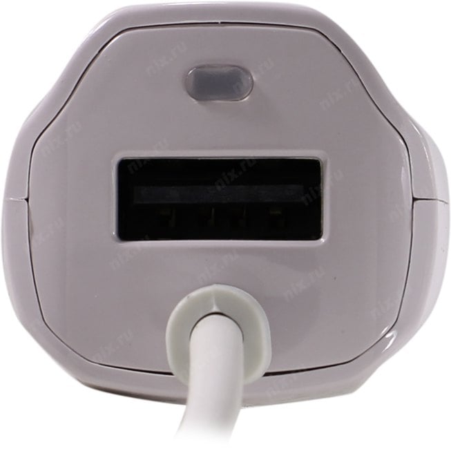 HARPER <CCH-3115 White> Автомобильное зарядное уст-во USB (Вх.12-24V, Вых.5V, 10.5W,  USB, кабель Lightning)