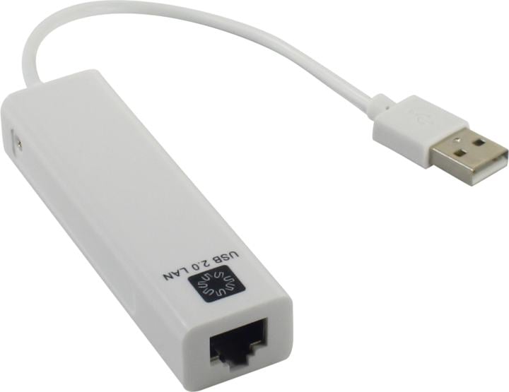 Кабель-адаптер 5bites UA2-45-06WH, USB 2.0 → RJ-45 + 3×USB 2.0, 100 Мбит/с