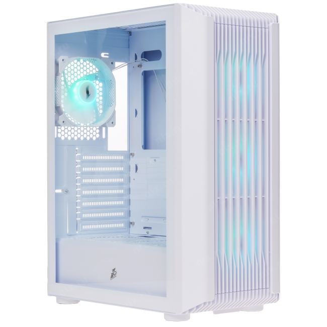 Корпус 1STPLAYER BULLET HUNTER H6 ARGB White, ATX, Midi-Tower, белый, без БП (H6-WH-4F7-W)