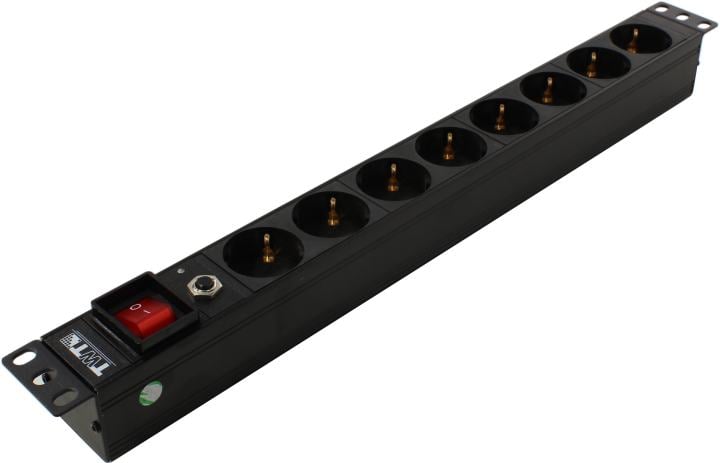 TWT-PDU19-10A8P-3.0 Блок распределения питания TWT 3м Schuko х8 44х485х46 мм(ВхШхГ) подкл IEC C14 чёрный