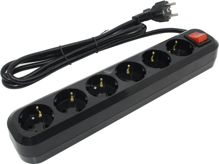5bites SP6B-318 Сетевой фильтр 6S / 3*1.5MM2 / 16A / ABS / 1.8M / BLACK