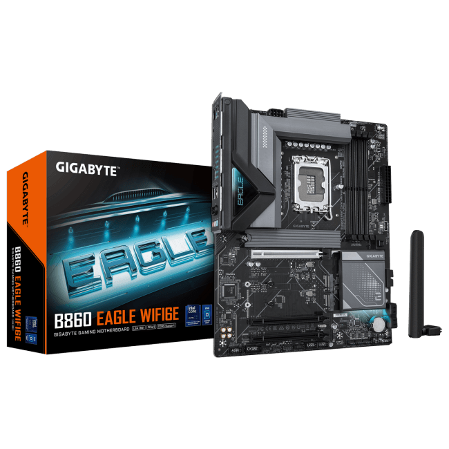 GIGABYTE B860 EAGLE WIFI6E (RTL) LGA1851 <B860> 3xPCI-E HDMI+DP2.5GbLAN+WiFi+BT  SATA ATX 4DDR5
