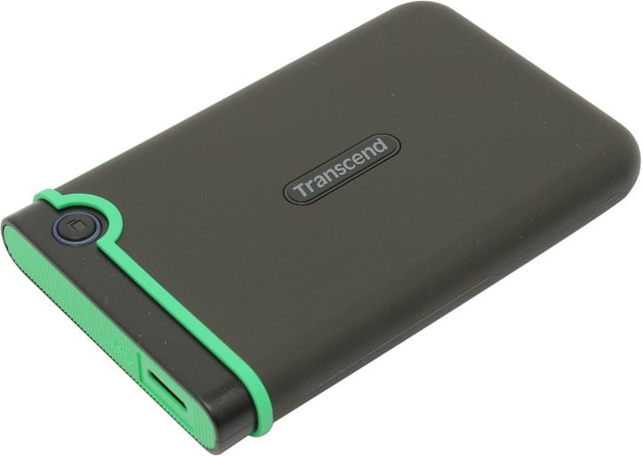Внешний жесткий диск 1TB Transcend StoreJet 25M3S, 2.5", USB 3.0, резиновый противоударный, тонкий, Стальной Серый