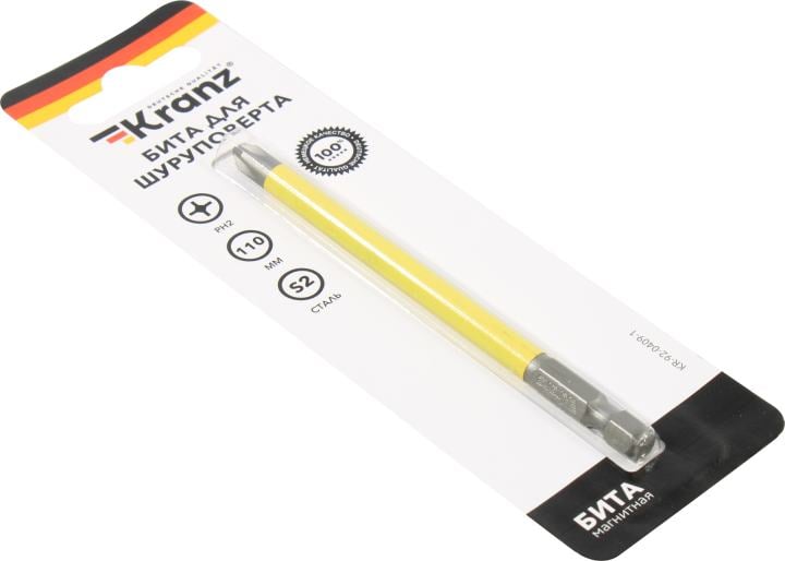 Kranz <KR-92-0409-1> Бита  для  шуруповерта  (PH2, 110мм)