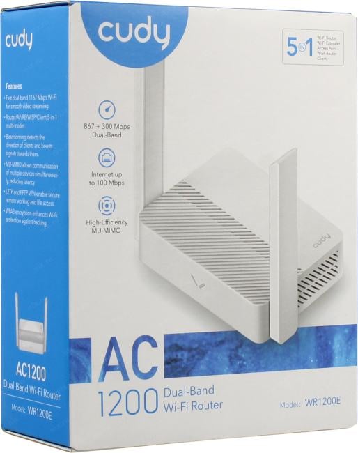 CUDY <WR1200E> AC1200 Dual Band Wi-Fi Router (3UTP  100Mbps, 1WAN, 802.11a/b/g/n/ac)