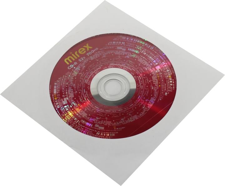 Диск CD-R MIREX 229121, 700 МБ, 52x, бумажный конверт