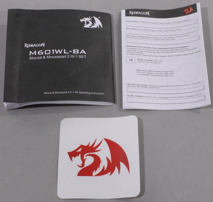 Redragon Wireless Gaming Mouse+коврик <M601WL-BA> (RTL)  USB 6btn+Roll <78227>