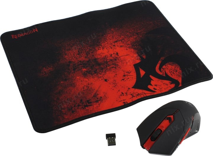 Redragon Wireless Gaming Mouse+коврик <M601WL-BA> (RTL)  USB 6btn+Roll <78227>