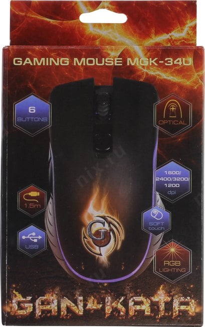 Dialog Gan-Kata Gaming Mouse <MGK-34U>  (RTL) USB 7btn+Roll