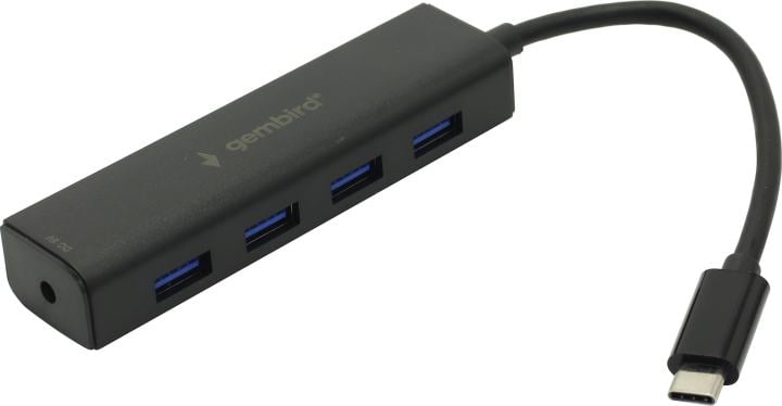 USB-концентратор Gembird UHB-C364, USB 3.0, USB 4 порта, USB Type-C / с доп питанием
