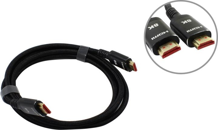 iOpen ACG859B-2.0 Кабель интерфейсный HDMI-HDMI 19M/M,ver. 2.1 8KX60Hz (Econom) оплетка 2m iOpen