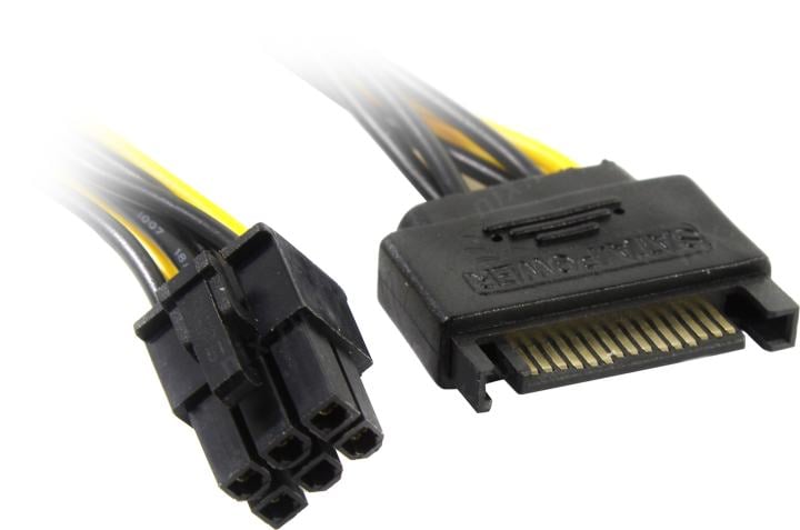 Cablexpert Разветвитель питания SATA->PCI-Express 6pin, для подключения в/к PCI-Е (6pin) к б/п ATX (CC-PSU-SATA)