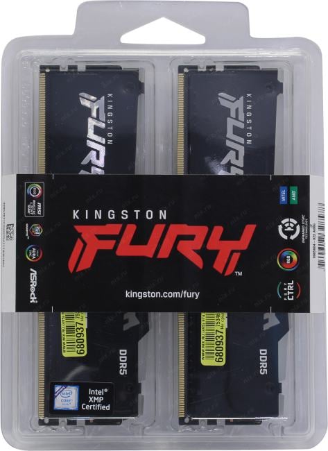 Kingston Fury Beast RGB <KF552C40BBAK2-64> DDR5 DIMM 64Gb KIT  2*32Gb <PC5-41600> CL40