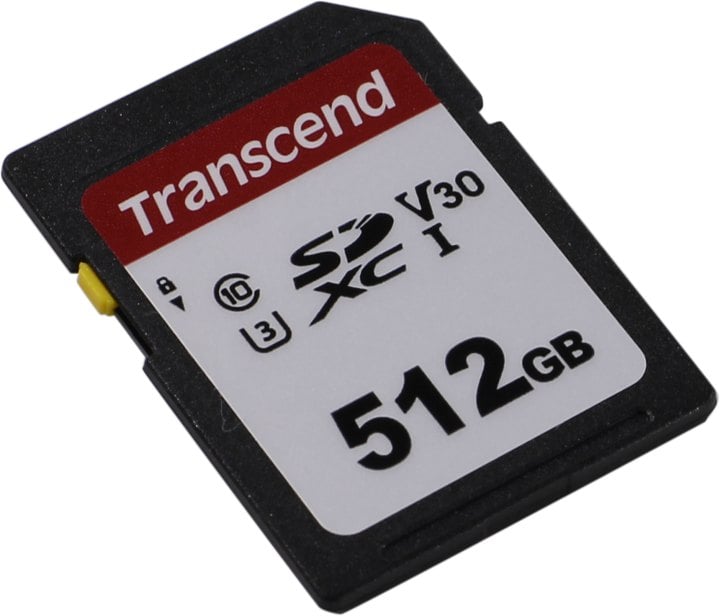 Карта памяти Transcend TS512GSDC300S, 512 ГБ, SDXC, UHS-I U3 V30
