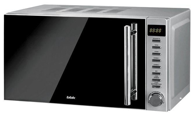 Микроволновая печь BBK 20MWG-733T/BS-M серебристый, 20 л, 700 Вт, переключатели - тактовый механизм, кнопки