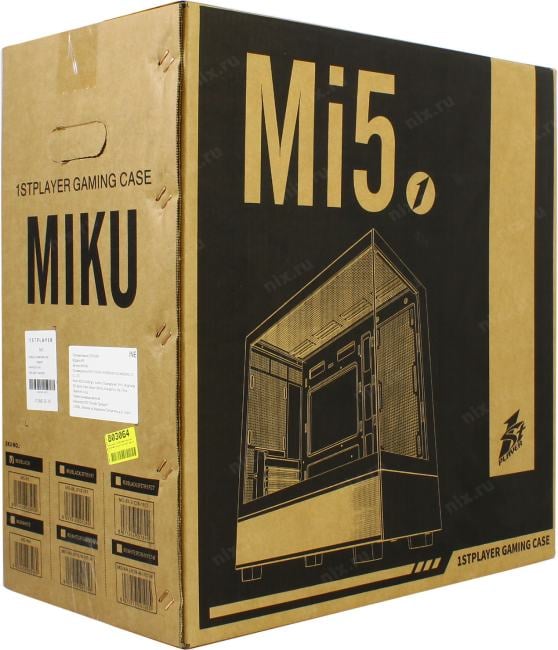 Miditower 1STPLAYER MIKU-Mi5 <Mi5-BK> Black MicroATX  без  БП
