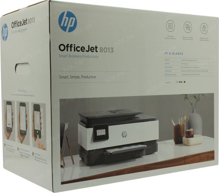 HP OfficeJet 8013 AiO <1KR70B> (A4, 18 стр/мин, 256Mb, LCD, струйное МФУ, USB2.0, WiFi,  ADF, двуст. печать)