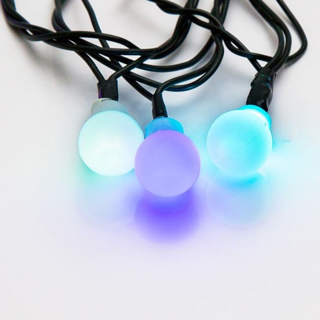 Гирлянда Neon-night "Шарики" Ø15мм 5м, темно-зеленый ПВХ, 30 диодов, цвет RGB