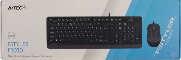 Клавиатура A4Tech Fstyler F1010 Grey (Кл-ра, USB,+Мышь,4кн,  Roll,  USB)