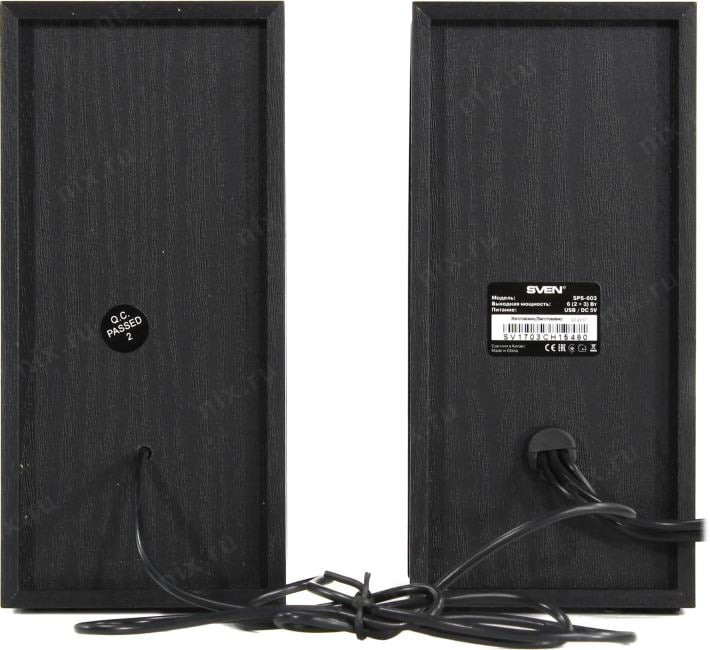 Колонки SVEN SPS-603 Black (2x3W, дерево, питание  от  USB)