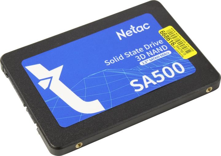 SSD Netac NT01SA500-512-S3X, 512ГБ, 2.5", SATA III, 520/450МБ/с