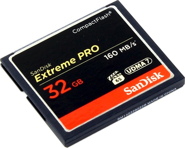 Карта Памяти Sandisk 32GB Extreme Pro CF 160MB/s VPG 65, UDMA 7 1000x (SDCFXPS-032G-X46)