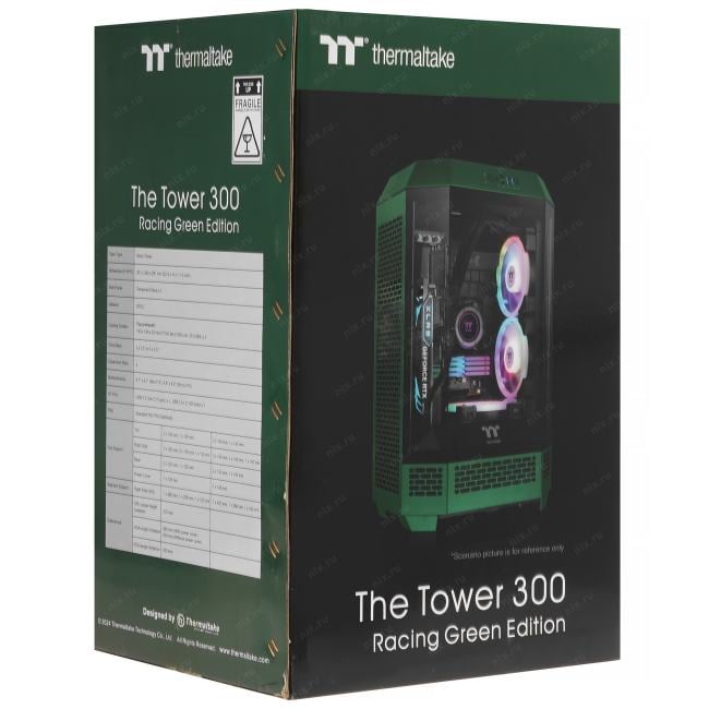 CA-1Y4-00SCWN-00 Корпус Thermaltake The Tower 300 Racing Green зеленый без БП miniITX 7x120mm 5x140mm 2xUSB3.0  audio  bo