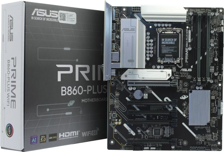ASUS PRIME B860-PLUS WIFI (RTL) LGA1851 <B860> 5xPCI-E HDMI+DP  2.5GbLAN+WiFi+BT  SATA  ATX 4DDR5