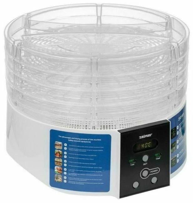 Zelmer Сушилка для овощей Zelmer ZFD1005 (520 Вт, 40-70°C, 4 секций, регулировка температуры, дисплей, таймер)