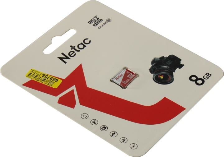 <107073> Карта памяти microSD . 8Gb Netac P500 Eco Class 10, без SD адаптера [NT02P500ECO-008G-S]