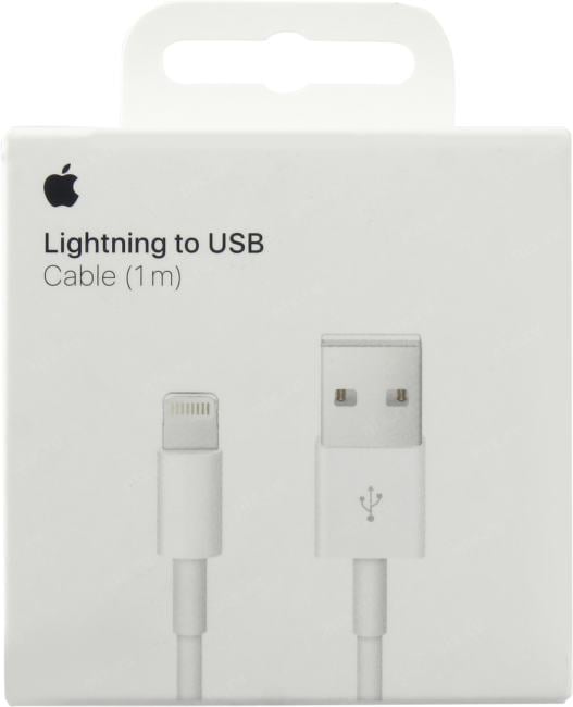 Кабель Apple A1480, Lightning (m) - USB (m), 1м, MFI, белый [muqw3zm/a]