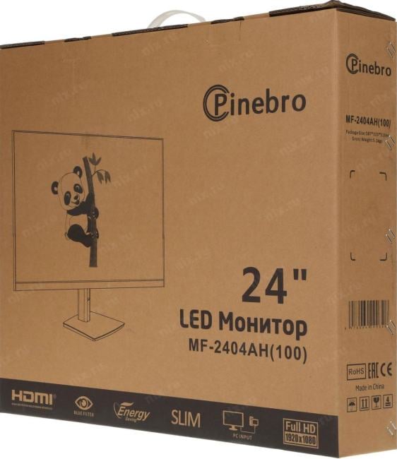 Монитор Pinebro 23.8" MF-2404AH(100) черный IPS LED 4ms 16:9 HDMI M/M матовая HAS Piv 300cd  178гр/178гр 1920x1080 100Hz