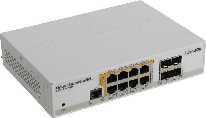 MikroTik <CRS112-8P-4S-IN> Cloud Router Switch  (8UTP/WAN  1000Mbps  + 4SFP)
