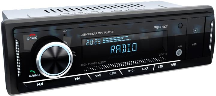 Автомагнитола Prology GT-110, 1DIN, 4×55 Вт, USB, Bluetooth