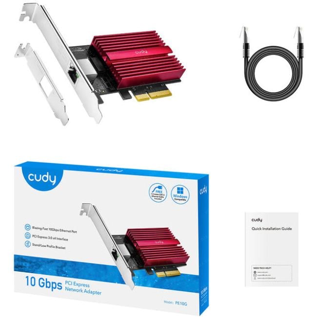 Адаптер Cudy PE10G PCI-E/ 10G  (Marvell  AQC113)