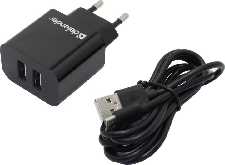 Зарядное устройство Defender 83581, USB, 2xUSB 10.5W