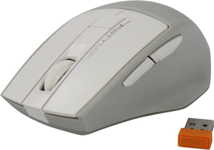 A4Tech FSTYLER Wireless Optical Mouse <FG30 White>  (RTL) USB 6btn+Roll