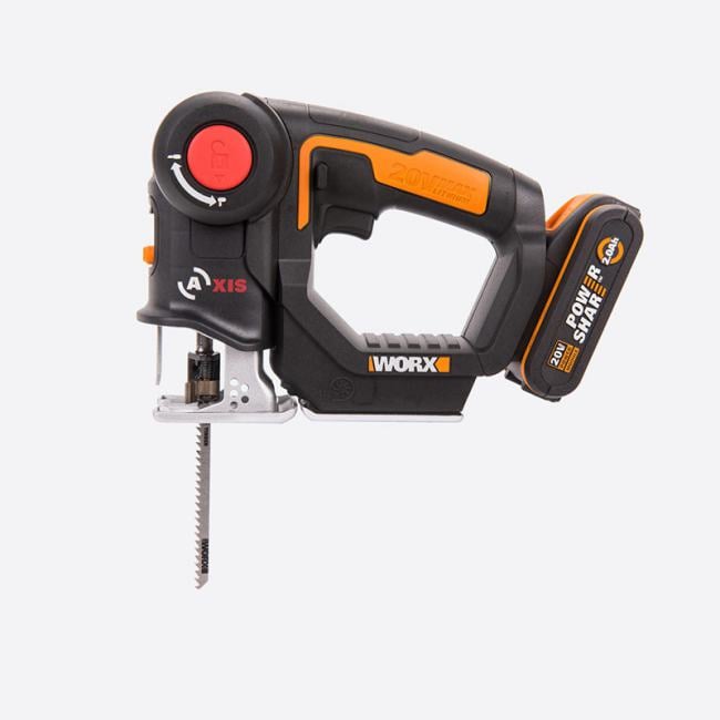 Worx WX550 Лобзик аккумуляторный-сабельная пила WORX Axis WX550, 20В,  2Ач x1, кейс