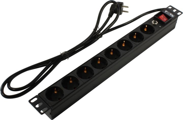 TWT <TWT-PDU19-16A8P-1.8> Блок розеток 8xSchuko  базовые 16A 1.8м