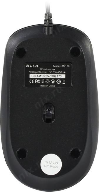 AULA Wired Optical Mouse <AM106>  (RTL) USB 4btn+Roll