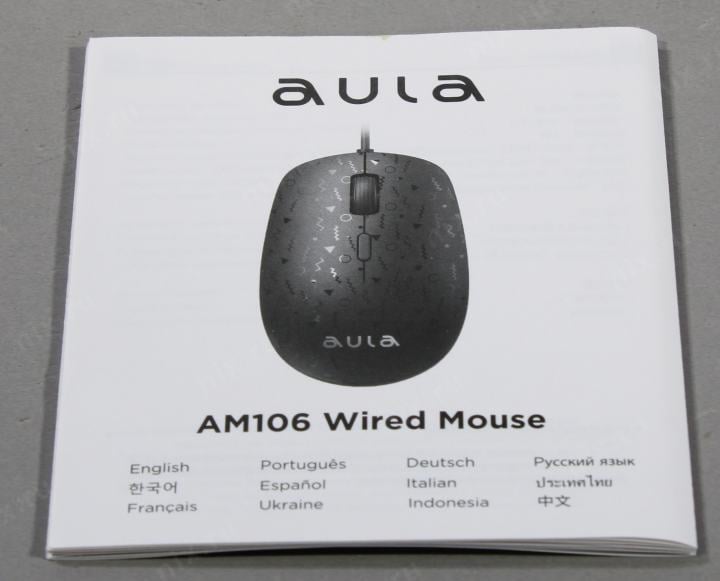 AULA Wired Optical Mouse <AM106>  (RTL) USB 4btn+Roll