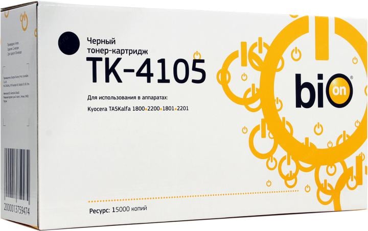 Картридж лазерный Bion TK-4105 для Kyocera TASKalfa 1800/2200/1801/2201, черный, 15000 стр.