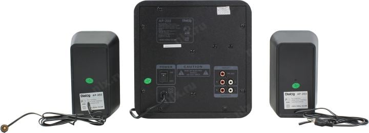 Колонки Dialog Progressive AP-203 (2х10W +Subwoofer  18W дерево, ПДУ)