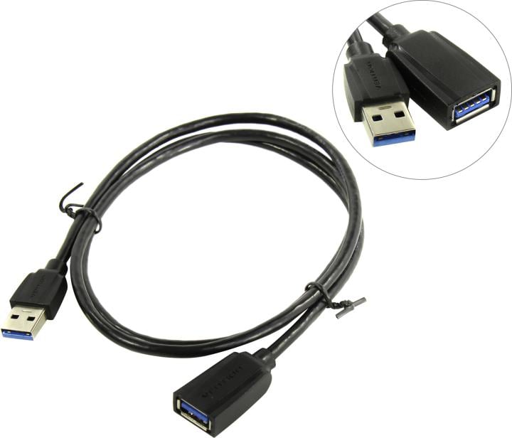 Кабель Vention VAS-A45-B100, USB-USB, 1м, черный